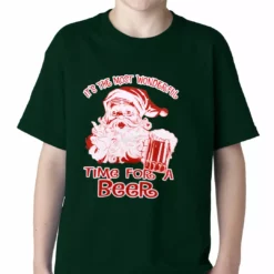 Bewild Holiday Prints It's The Most Wonderful Time For A Beer Funny Christmas Kids T-shirt