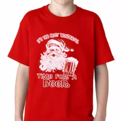Bewild Holiday Prints It's The Most Wonderful Time For A Beer Funny Christmas Kids T-shirt