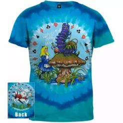 Bewild Jefferson Airplane Tshirt - Jefferson Airplane Alice In Wonderland Tie Dye T-Shirt Liquid Blue