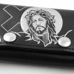 Bewild Jesus With Cross Genuine Leather Chain Wallet