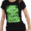 Bewild Halloween Costume T-shirts - Just Give Me The Damn Candy Glow In The Dark Girls T-shirt Halloween Prints