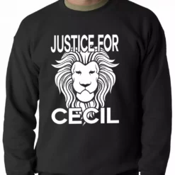 Bewild Justice For Cecil The Lion Adult Crewneck