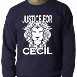 Bewild Justice For Cecil The Lion Adult Crewneck