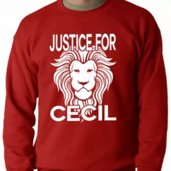 Bewild Justice For Cecil The Lion Adult Crewneck