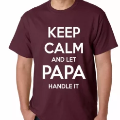 Bewild Positive Reinforcement Keep Calm And Let Papa Handle It Mens T-shirt