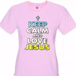 Bewild Keep Calm And Love Jesus Girls T-Shirt Cool Funny & Offensive