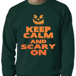Bewild Keep Calm And Scary On Funny Halloween Adult Crewneck Halloween Prints