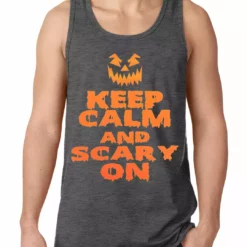 Bewild Halloween Prints Keep Calm And Scary On Funny Halloween Tank Top