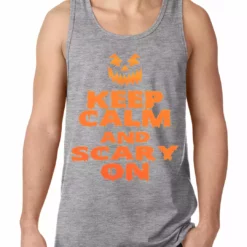 Bewild Halloween Prints Keep Calm And Scary On Funny Halloween Tank Top