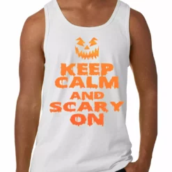 Bewild Halloween Prints Keep Calm And Scary On Funny Halloween Tank Top