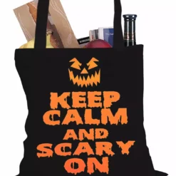 Bewild Halloween Prints Keep Calm And Scary On Funny Halloween Tote Bag