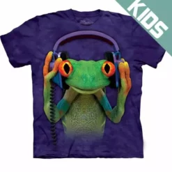 Bewild The Mountain Apparel Kid's DJ Peace Frog Big Face T-Shirt