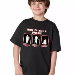 Bewild Kids How To Kill A Zombie T-Shirt Cool Funny & Offensive