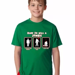 Bewild Kids How To Kill A Zombie T-Shirt Cool Funny & Offensive