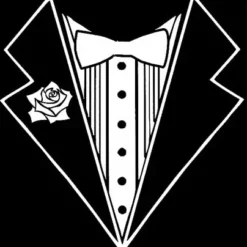 Bewild Cool Funny & Offensive Kids Tuxedo Shirt With White Flower (Black)