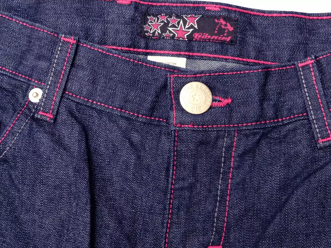 Bewild Kikwear KikGirl Jeans - KikGirl 26" Deluxe Wideleg Pants (Blue Denim) 11 Bewild Kikwear KikGirl Jeans - KikGirl 26" Deluxe Wideleg Pants (Blue Denim)