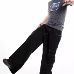 Bewild Kikwear Jeans - Kikwear 23" Microsuede Cargo Pants (Black) 15 Bewild Kikwear Jeans - Kikwear 23