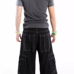 Bewild Kikwear Jeans - Kikwear 23" Microsuede Cargo Pants (Black) 17 Bewild Kikwear Jeans - Kikwear 23