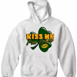 Bewild St.Patricks Day Kiss Me I'm Irish Shamrock Adult Hoodie