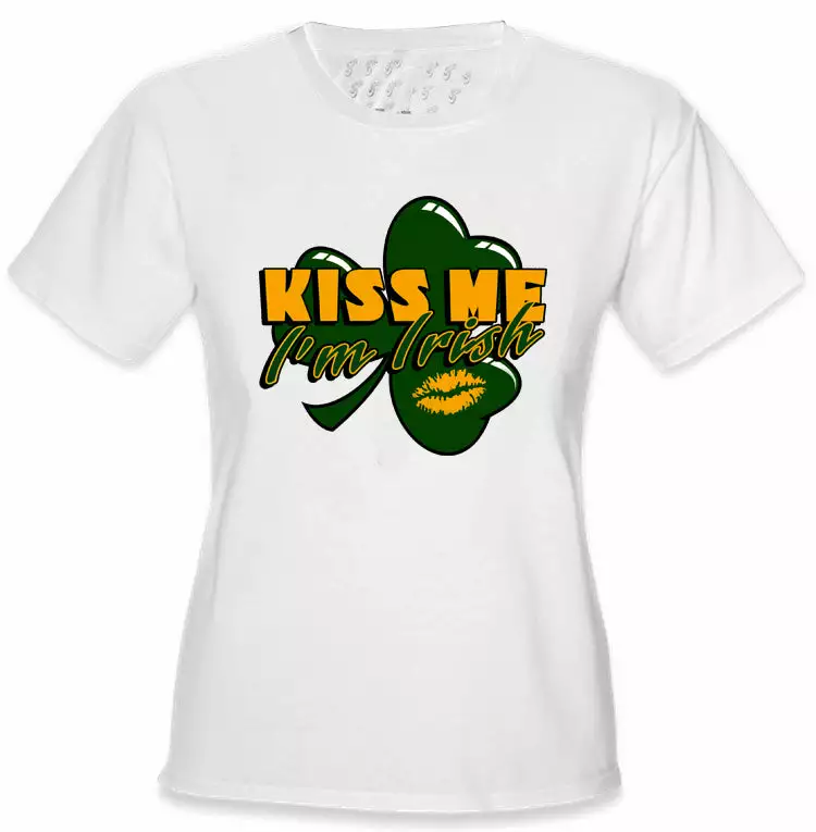 Bewild Kiss Me I'm Irish Shamrock Girl's T-Shirt St.Patricks Day 6 Bewild Kiss Me I'm Irish Shamrock Girl's T-Shirt St.Patricks Day