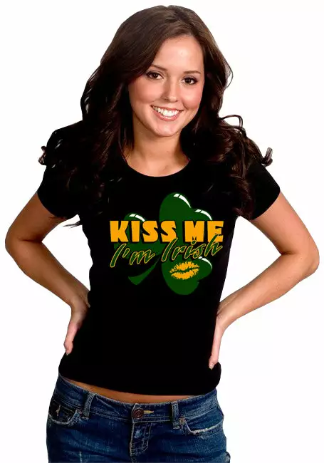 Bewild Kiss Me I'm Irish Shamrock Girl's T-Shirt St.Patricks Day 9 Bewild Kiss Me I'm Irish Shamrock Girl's T-Shirt St.Patricks Day