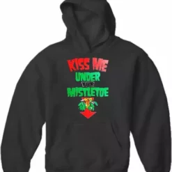 Bewild Kiss Me Under The Mistletoe Christmas Hoodie Holiday Prints