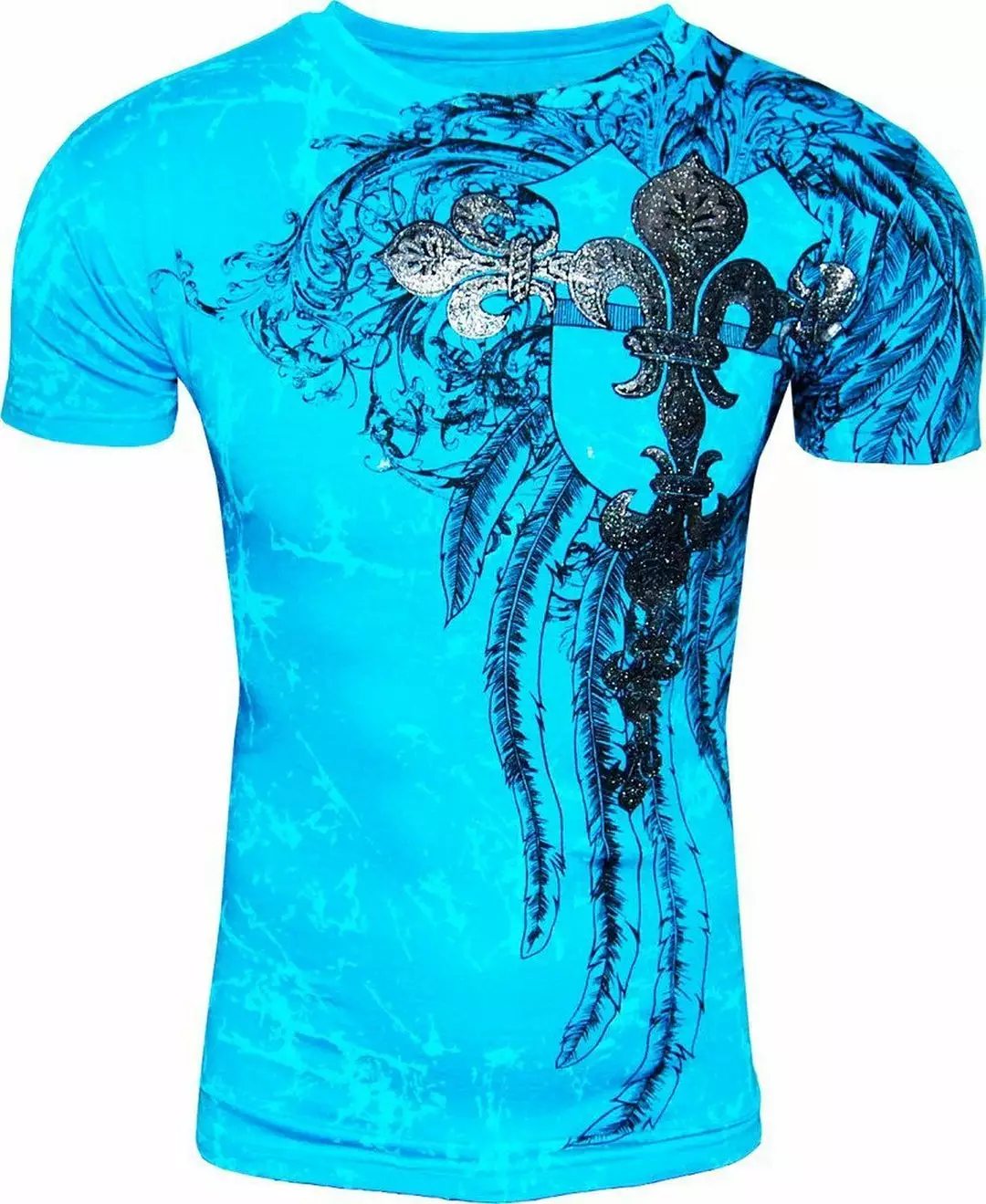 Bewild Konflic Giant Tribal Cross T-shirt (Blue) 3 Bewild Konflic Giant Tribal Cross T-shirt (Blue)