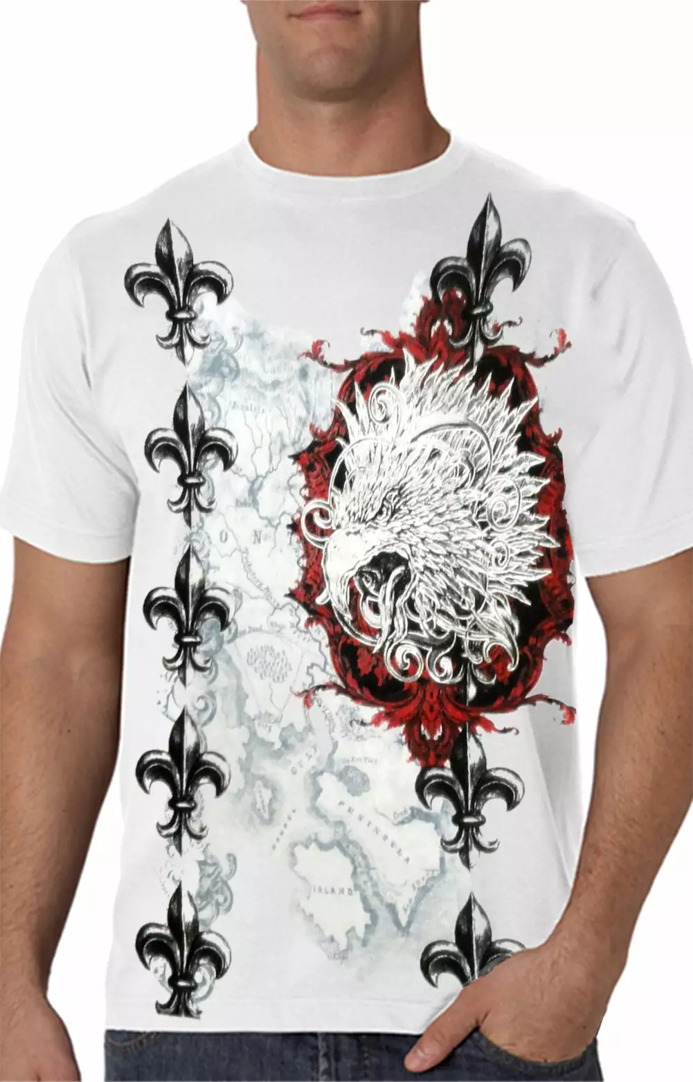 Bewild Konflic White Eagle Of Death Men's T-Shirt (White) 3 Bewild Konflic White Eagle Of Death Men's T-Shirt (White)