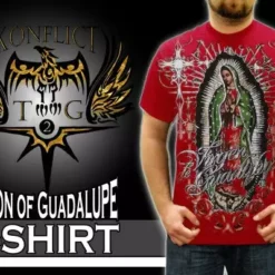 Bewild Konflic Clothing "Vision Of Guadalupe" T-Shirt (Red) 21 Bewild Konflic Clothing