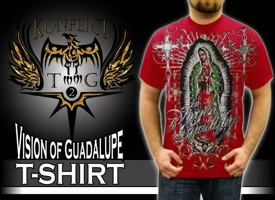 Bewild Konflic Clothing "Vision Of Guadalupe" T-Shirt (Red) 12 Bewild Konflic Clothing "Vision Of Guadalupe" T-Shirt (Red)