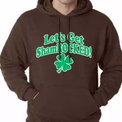 Bewild Let's Get ShamROCKED Funny Irish Adult Hoodie