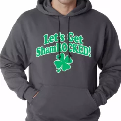Bewild Let's Get ShamROCKED Funny Irish Adult Hoodie