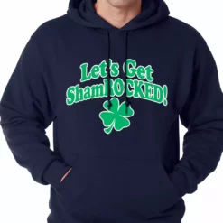 Bewild Let's Get ShamROCKED Funny Irish Adult Hoodie