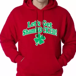 Bewild Let's Get ShamROCKED Funny Irish Adult Hoodie