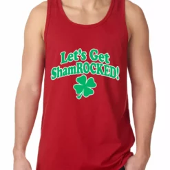 Bewild St.Patricks Day Let's Get ShamROCKED Funny Irish Tank Top