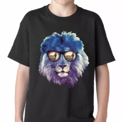 Bewild Cool Funny & Offensive Lion Wearing Sunglasses Looking At A Zebra Kids T-shirt