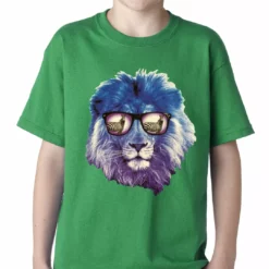 Bewild Cool Funny & Offensive Lion Wearing Sunglasses Looking At A Zebra Kids T-shirt