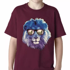 Bewild Cool Funny & Offensive Lion Wearing Sunglasses Looking At A Zebra Kids T-shirt