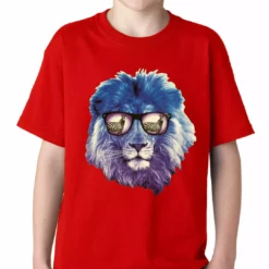 Bewild Cool Funny & Offensive Lion Wearing Sunglasses Looking At A Zebra Kids T-shirt