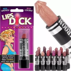 Bewild Adult Novelties Lips Dick Real Penis Shaped Lip Stick (Assorted Colors)