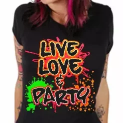 Bewild Live, Love & Party Neon Color Girls T-Shirt