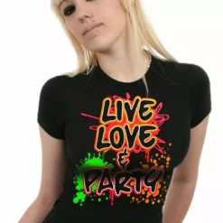 Bewild Live, Love & Party Neon Color Girls T-Shirt