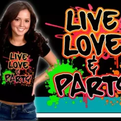 Bewild Live, Love & Party Neon Color Girls T-Shirt