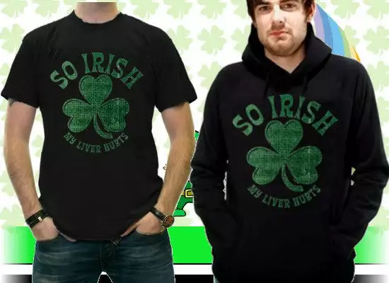 Bewild Men's T-Shirts St. Patrick's Day "So Irish My Liver Hurts" T-Shirt 10 Bewild Men's T-Shirts St. Patrick's Day "So Irish My Liver Hurts" T-Shirt