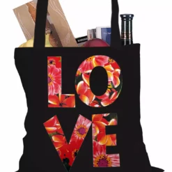 Bewild Cool Funny & Offensive Love Floral Pattern Tote Bag