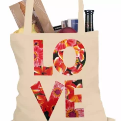 Bewild Cool Funny & Offensive Love Floral Pattern Tote Bag
