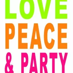 Bewild Cool Funny & Offensive Love, Peace & Party Girls T-Shirt