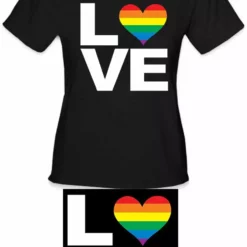 Bewild Love Rainbow Heart Girl's T-Shirt Positive Reinforcement