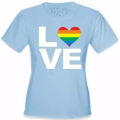 Bewild Love Rainbow Heart Girl's T-Shirt Positive Reinforcement