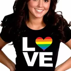 Bewild Love Rainbow Heart Girl's T-Shirt Positive Reinforcement